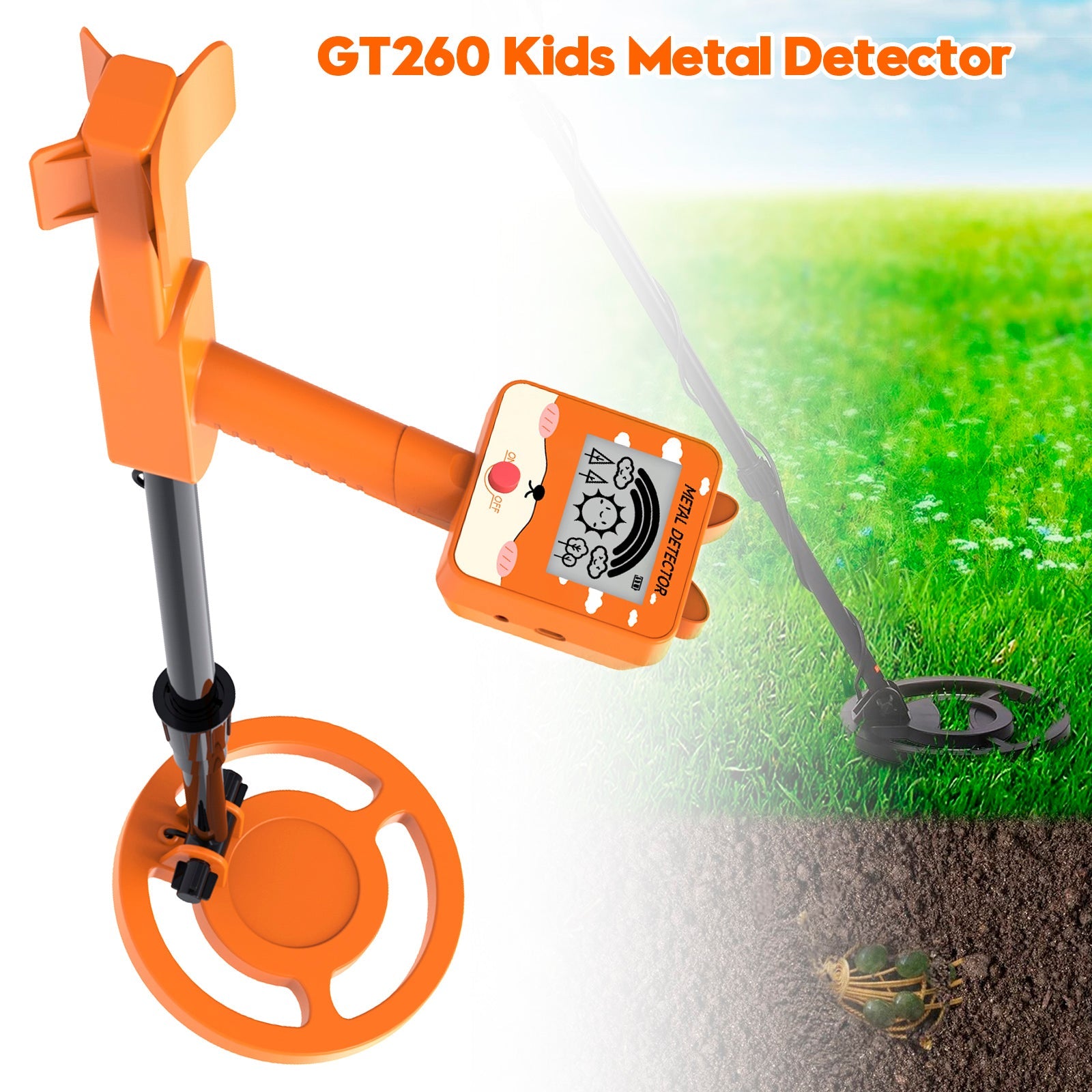Mophorn 6-Zoll-Metalldetektor für Kinder, wasserdichte Suchspule, LCD