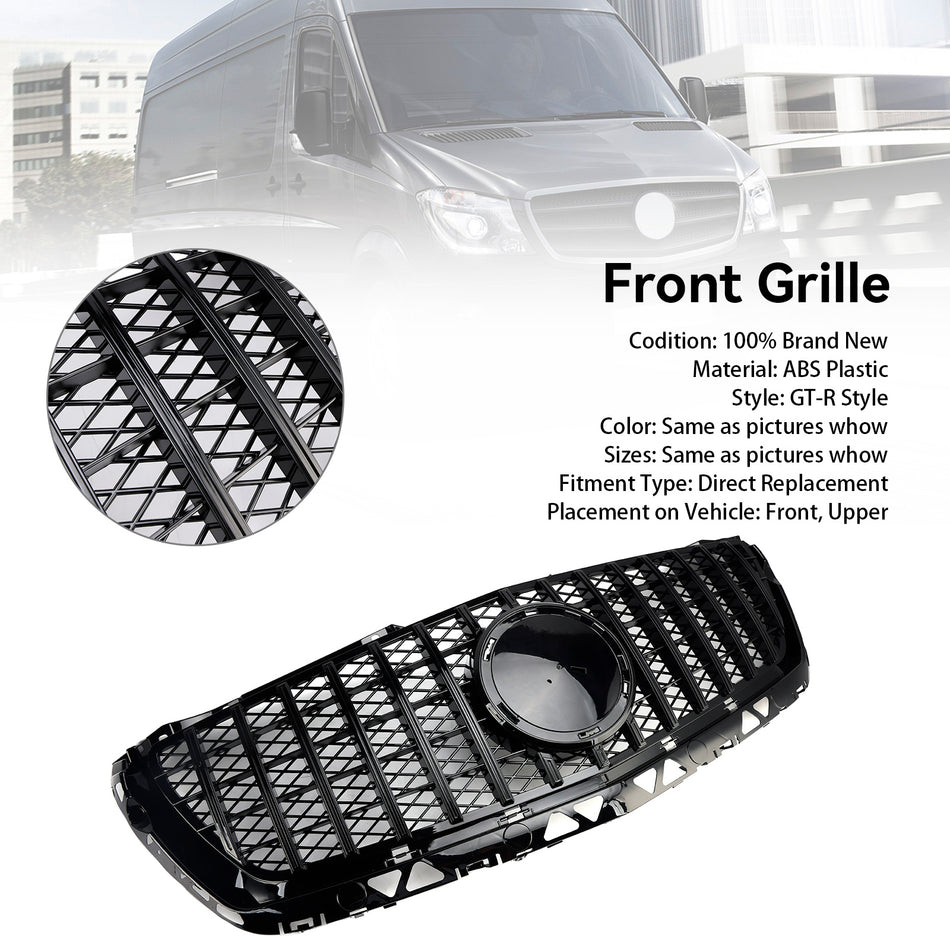 Black Front Bumper Grill Grille Für Mercedes Benz Sprinter W906 2014-2018