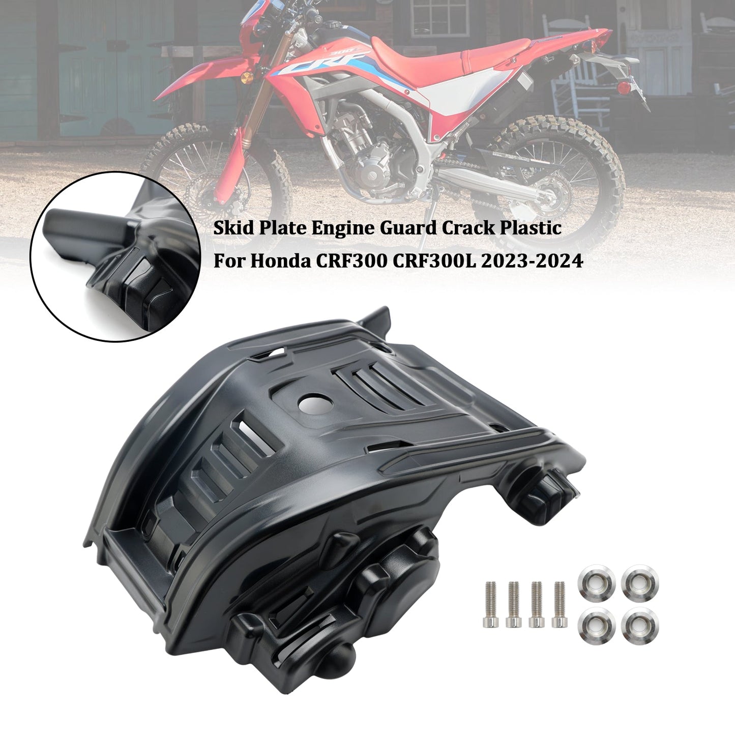 2023-2024 Honda CRF300 CRF300L Unterfahrschutz Motorschutz Riss Kunststoff