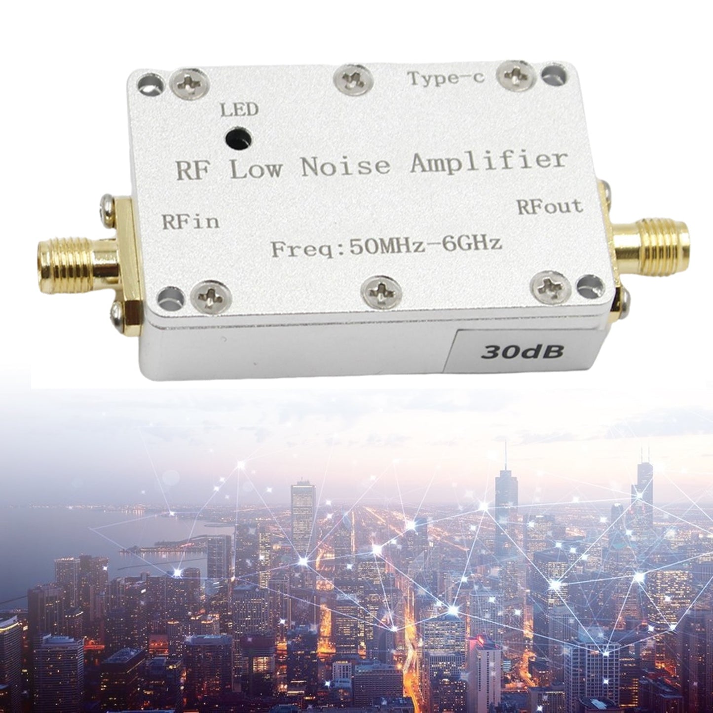 50m-6GHz Radio Frequenz Verst?rker 20dB 30dB High-Gain Front LNA Niedrigen Rauschen Signal