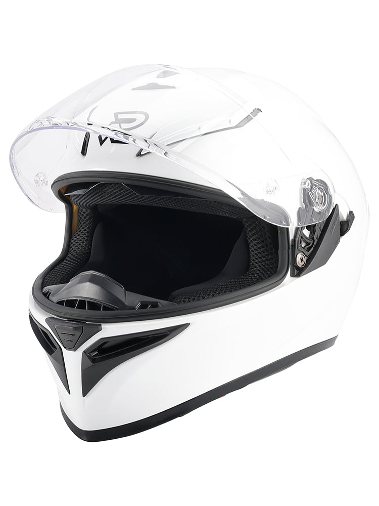 DOT Motorradhelm für Erwachsene, Street, Integralhelm, Weiß