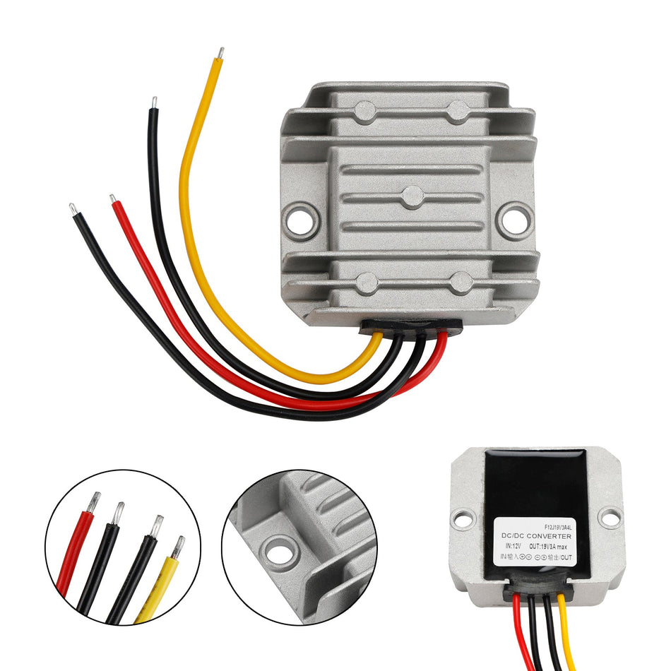 Wasserdichter DC/DC-Wandlerregler 12 V, Aufwärtswandler bis 19 V, 3 A, 57 W