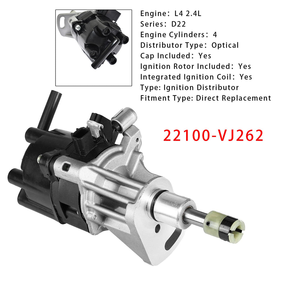 Zündverteiler 22100-VJ262 für Nissan D22 Navara L4 2.4L KA24DE ab Baujahr 1999