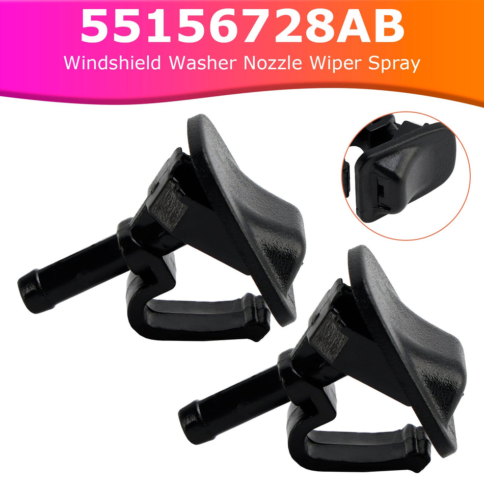 2 Stück Scheibenwaschdüsen-Sprühkopf 55156728AB für Jeep Wrangler JK 2002-2012