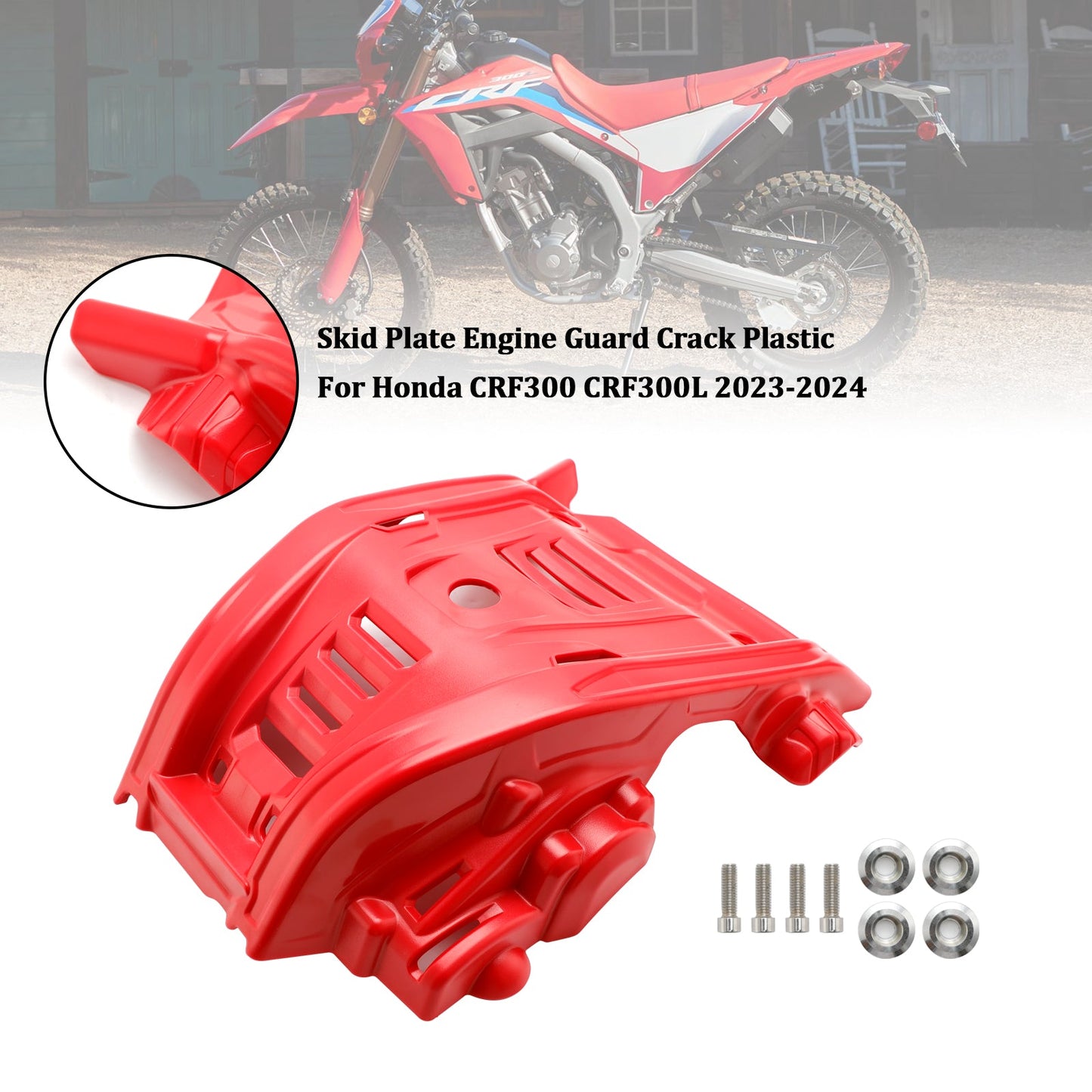 2023-2024 Honda CRF300 CRF300L Unterfahrschutz Motorschutz Riss Kunststoff