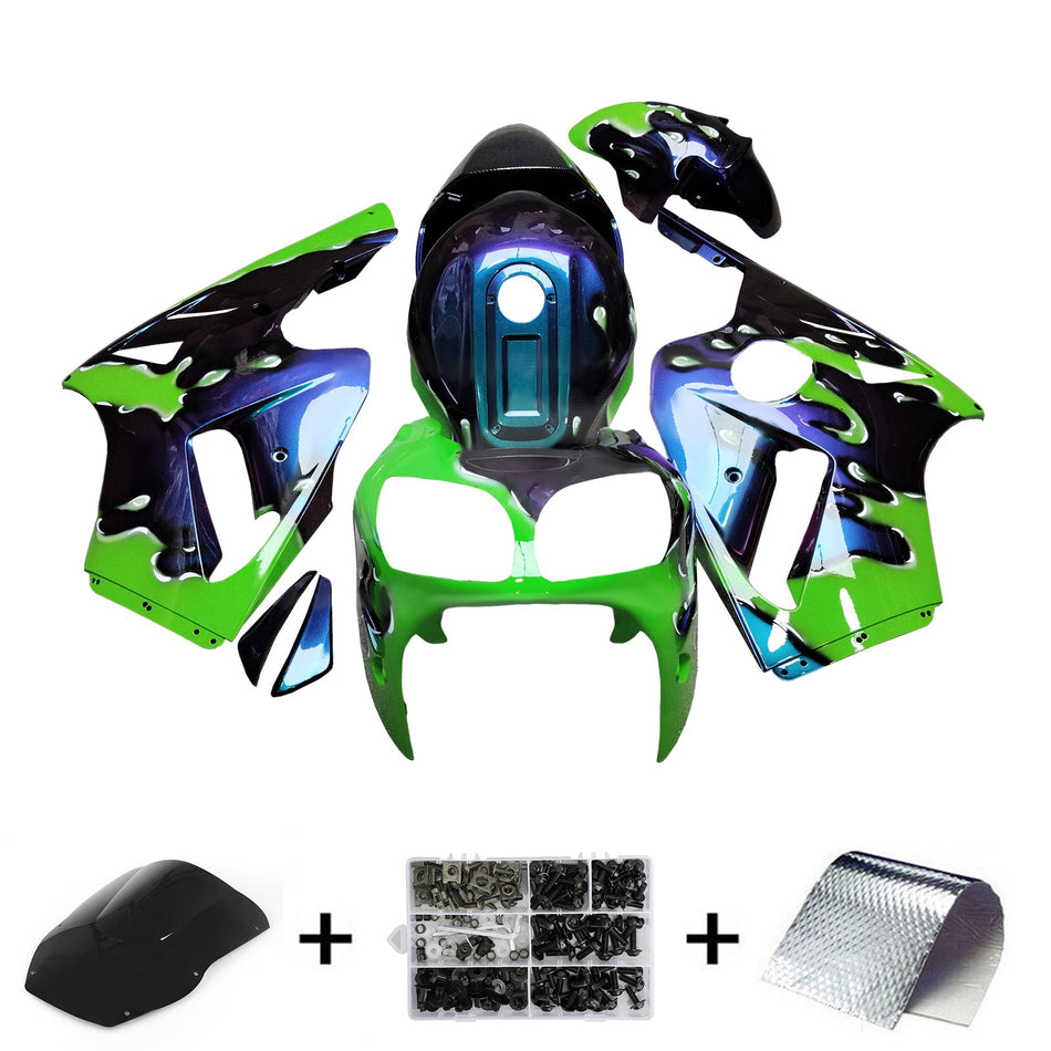 Injection Verkleidung Kit Karosserie Kunststoff ABS fit Für Kawasaki ZX12R 2000-2001
