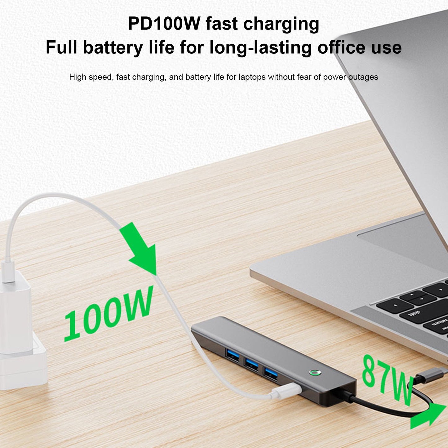 5-in-1-Typ-C-USB3.0-HDMI-PD100W-Schnittstellen-Hub-Adapter-Dock für MacBook iPad Pro