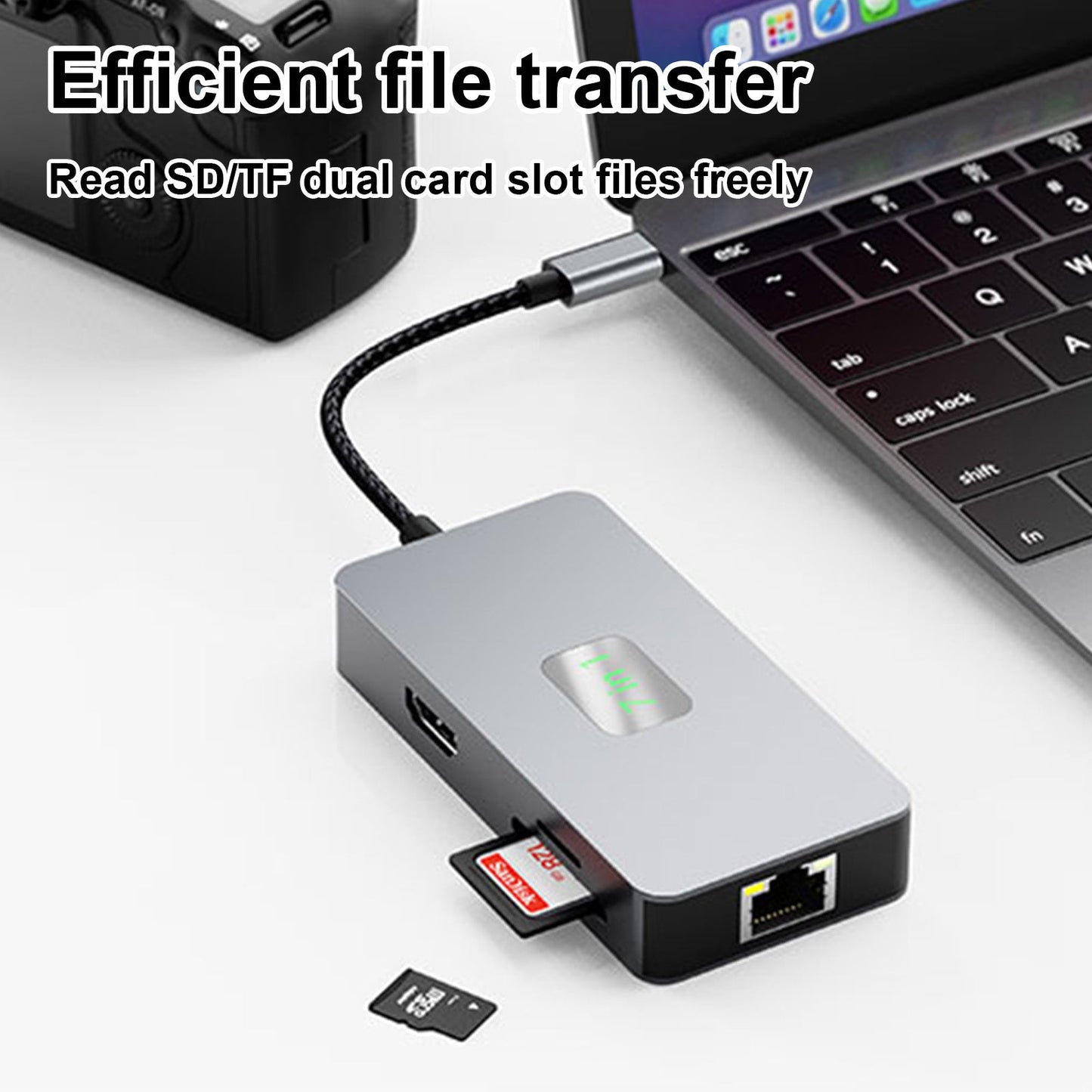 7 in 1 TYPE-CtoRJ45 2,5G 10G USB3.2 HDMI PD100W SD TF Schnittstelle Hub Adapter Dock