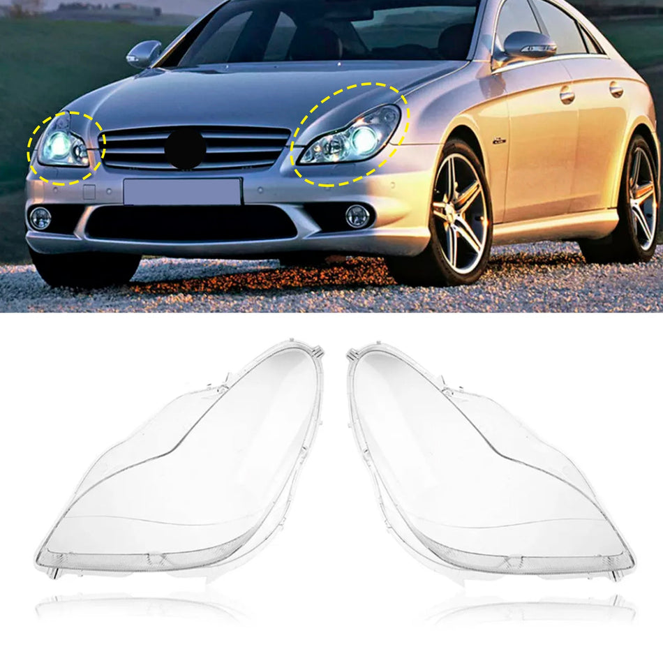 2006-2011 Mercedes W219 CLS350 CLS500 2PCS Frontscheinwerfer Glas Klar Abdeckung