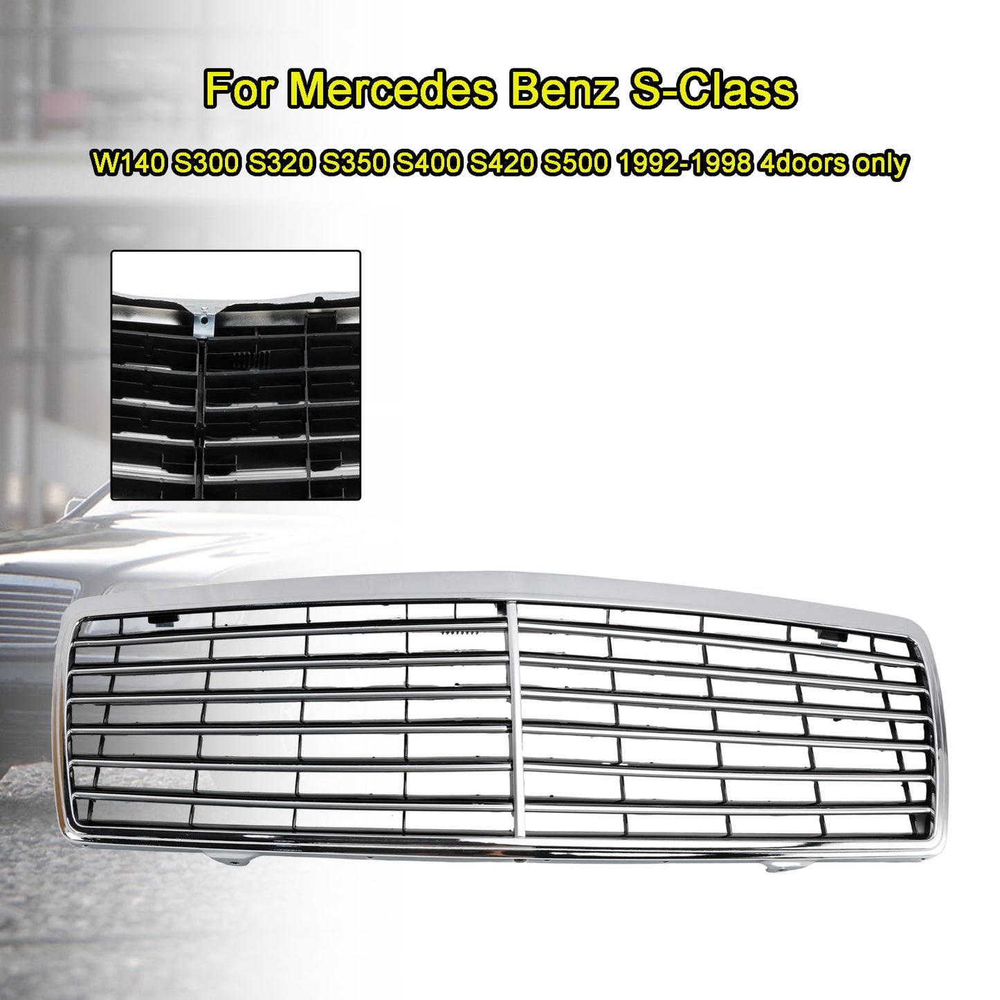 1992-1998 Mercedes Benz S-Klasse W140 Chrom-Frontstoßstangengrill