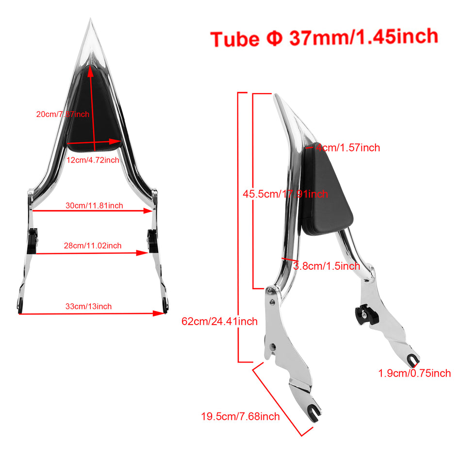 Beifahrer Rückenlehnen für CVO Road Glide Street Road King 2009-2022