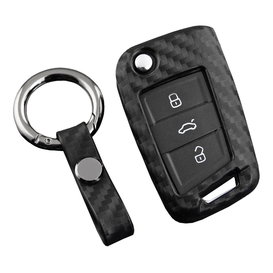 Autoschlüsselhülle aus Leder und Silikon mit Schnalle für Volkswagen Golf MK7