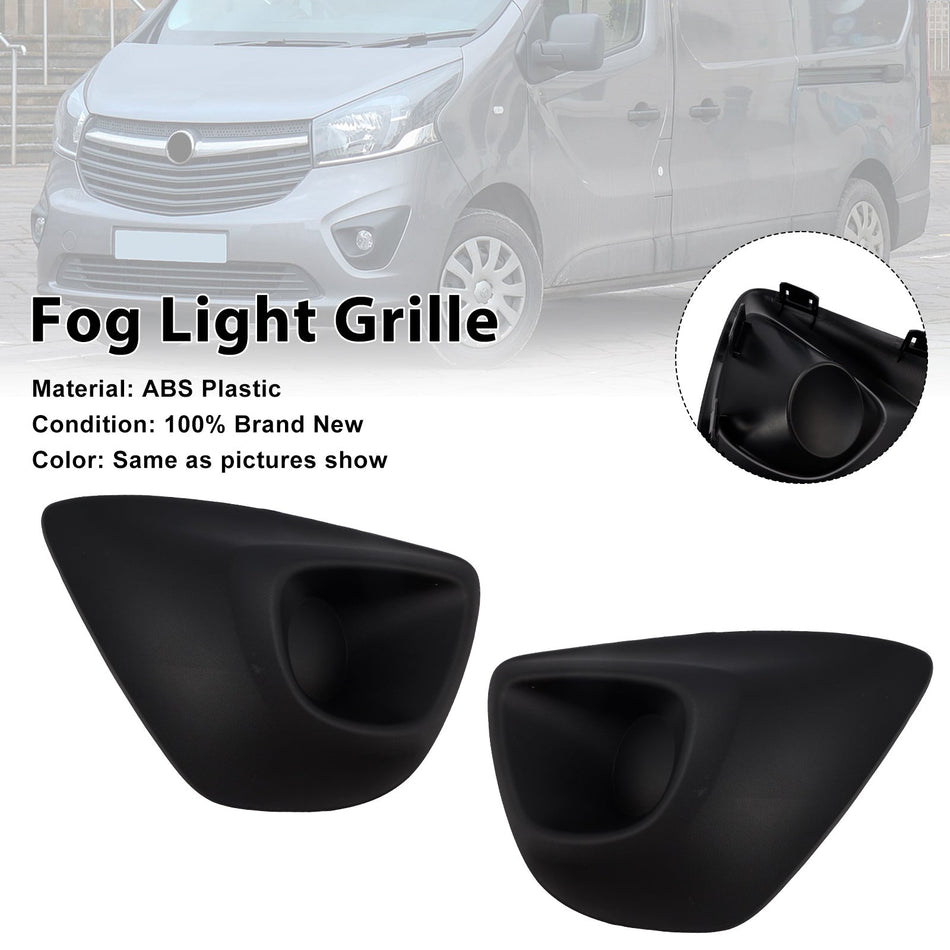 2PCS Front Stoßstange Nebel Licht Abdeckung Grille Fit Vauxhall Vivaro B MK2 2015-2019