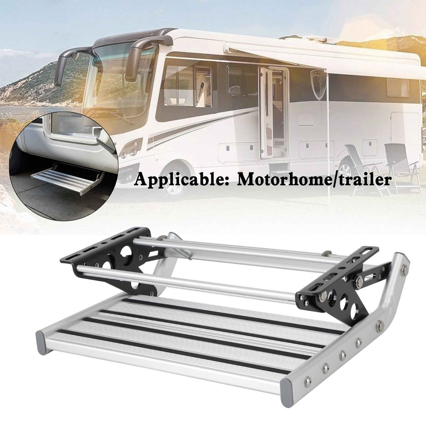 Wohnmobil Wohnwagen Aluminium Ausziehbare Herunterklappbare Leiter Trittstufe