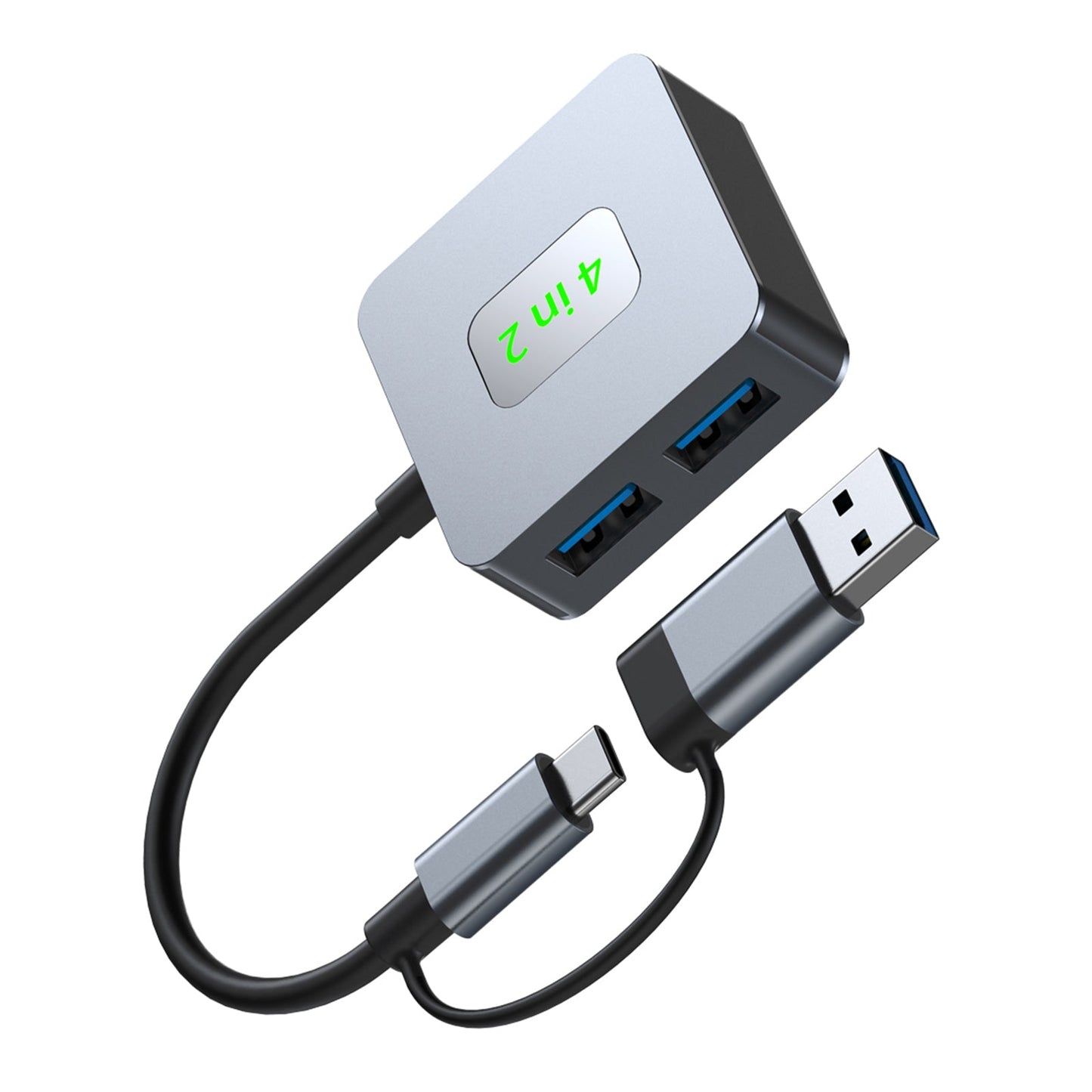 4-in-2 Typ-C + USB zu USB3.2 * 4 Schnittstellen-Hub-Adapter-Dock für MacBook iPad 15