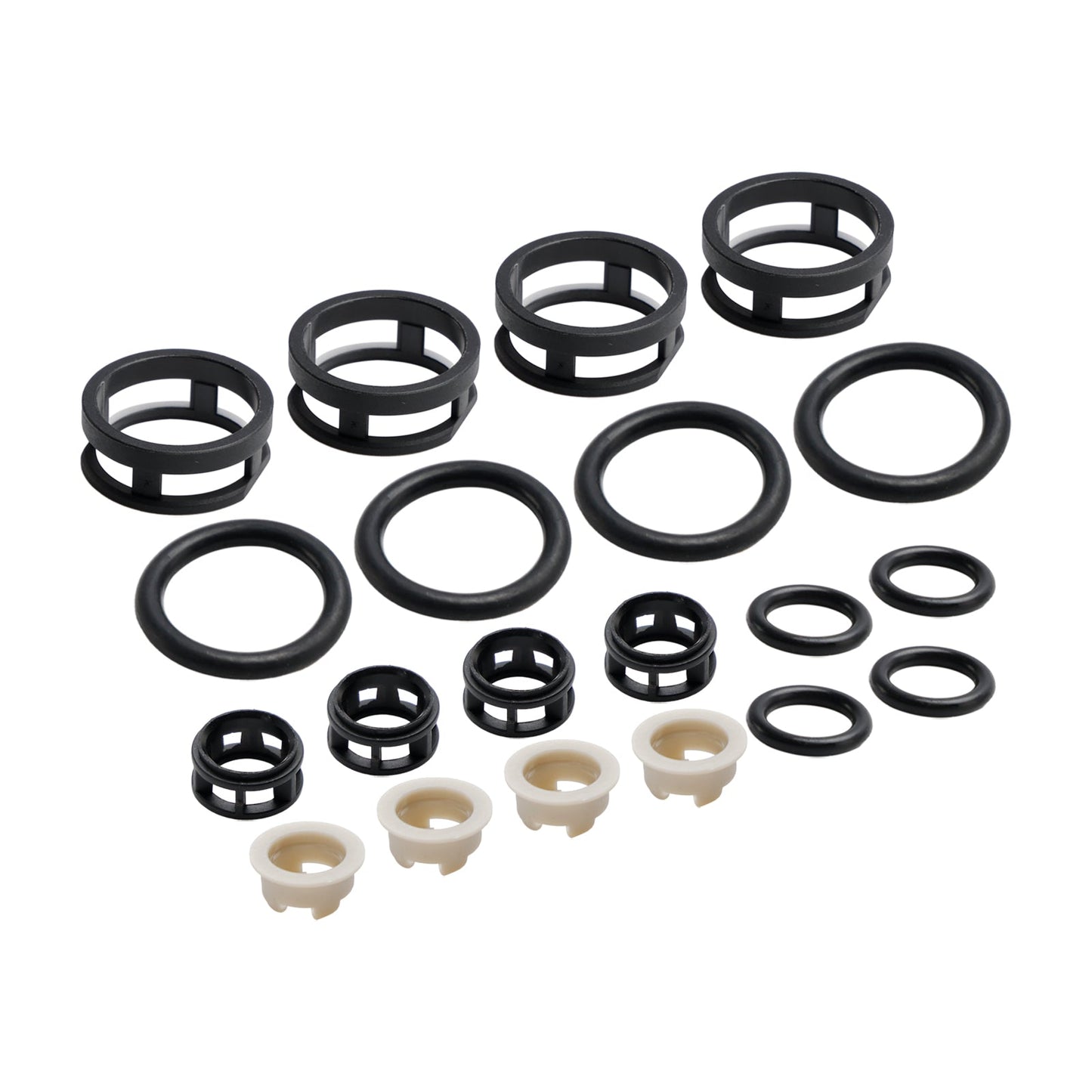 Nissan JECS – Altima/Sentra/Infiniti/G20 V4, 4-teiliges Reparaturset für seitliche Einspritzdüsen, Filter, Dichtungen, O-Ringe, Zapfenkappen