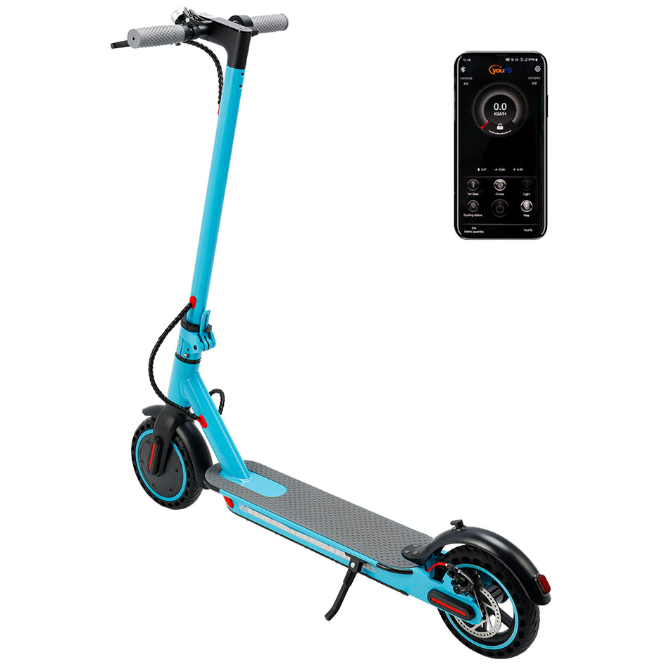 8,5" zusammenklappbarer Elektroroller mit App, 350 W, 35 km Reichweite, 30 km/h, Pendeln in der Stadt, Gelb