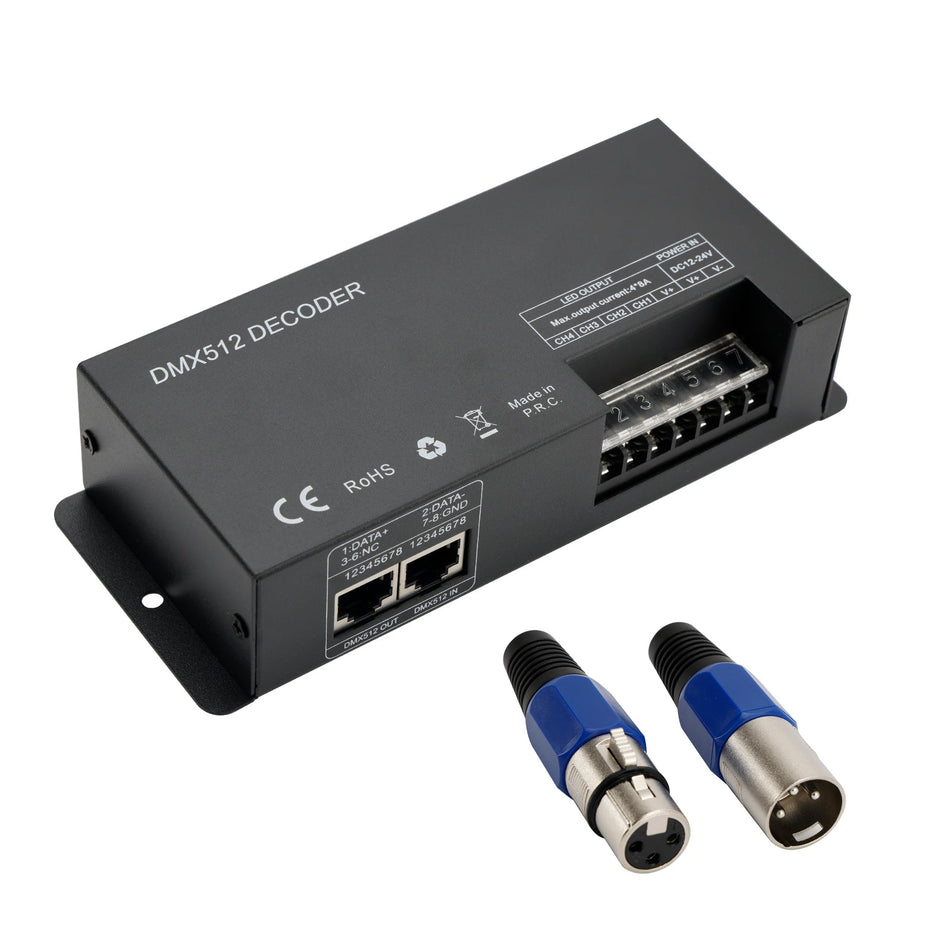 4-Kanal-DMX 512-Decoder RGBW PWM Dimmer Treiber LED-Streifen-Licht-Controller