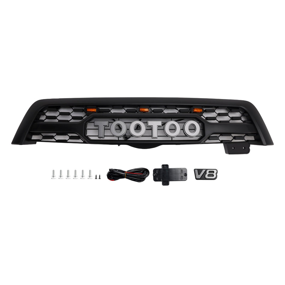 Frontstoßstangengrill in Mattschwarz, passend für Toyota Sequoia 2005-2007 mit LED-Beleuchtung