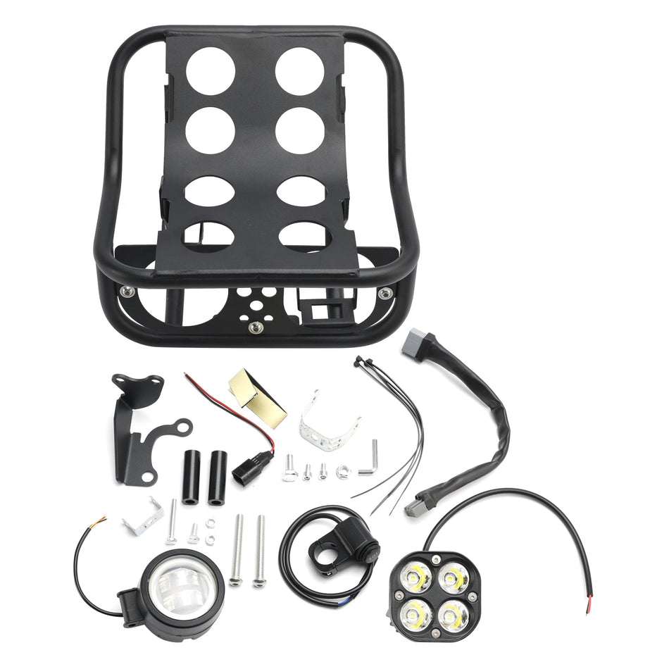 2020-2023 Honda CT125 Hunter Cub Schwarz Front Rack Doppelscheinwerfer Kit