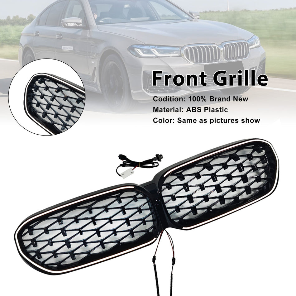 2021–2024 BMW 5er G30 G38 Diamant-Nierengrill, schwarz