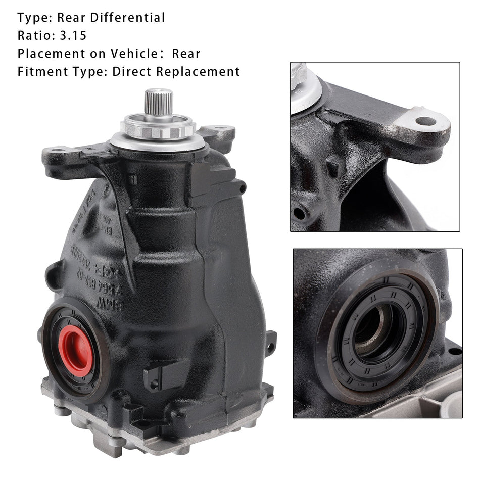 Hintere Differentialbaugruppe 3,15 Verhältnis 33107636992 Für BMW X5 F15 2014-2018 X6