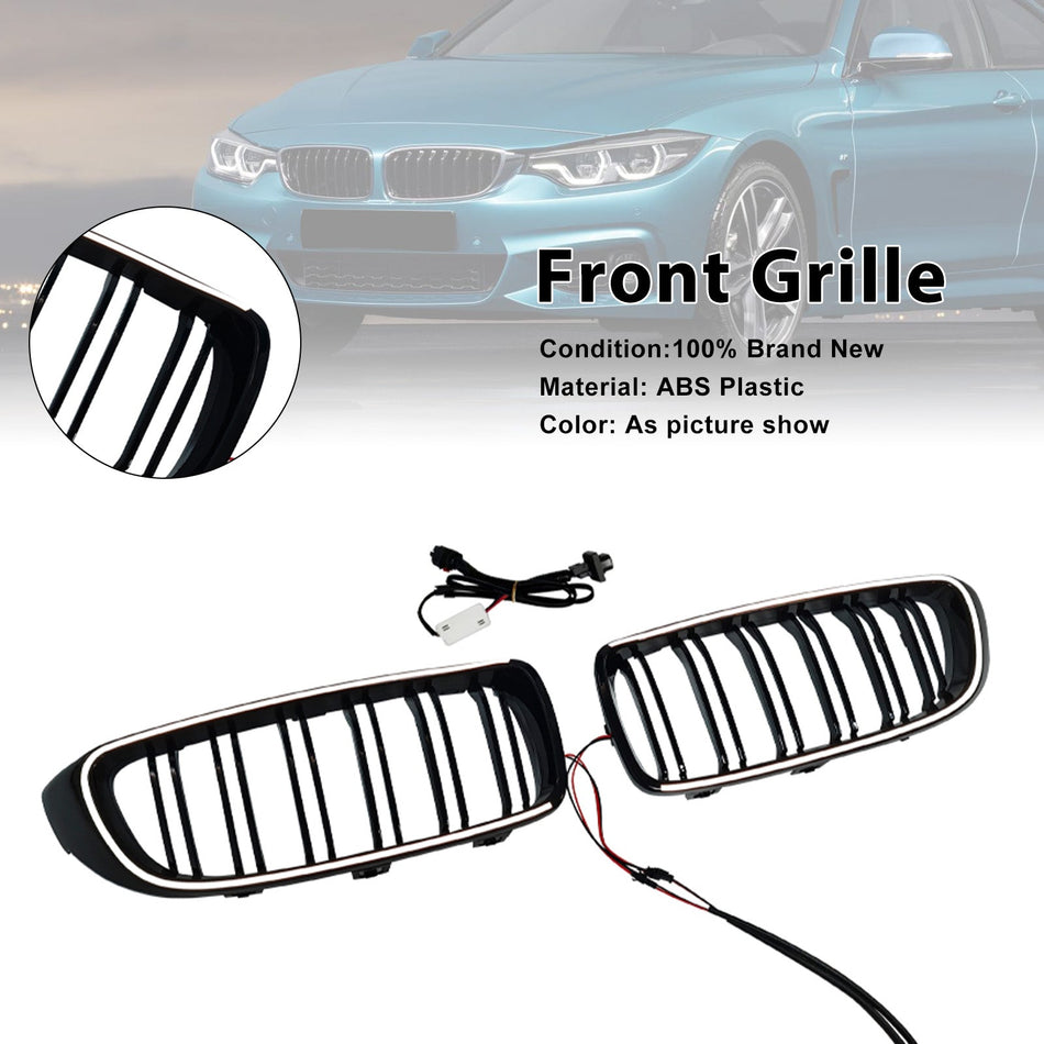 Schwarzer Nierengrill mit Doppellamellen für BMW F32, F33, F36 und F82 (2014–2020)