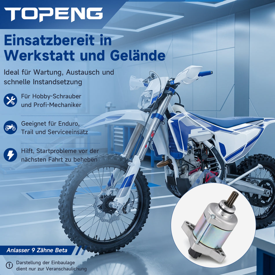 Anlasser für Beta 250 300 RR 2-Takt 2013–2025 X-Trainer 250 300 2015–2024