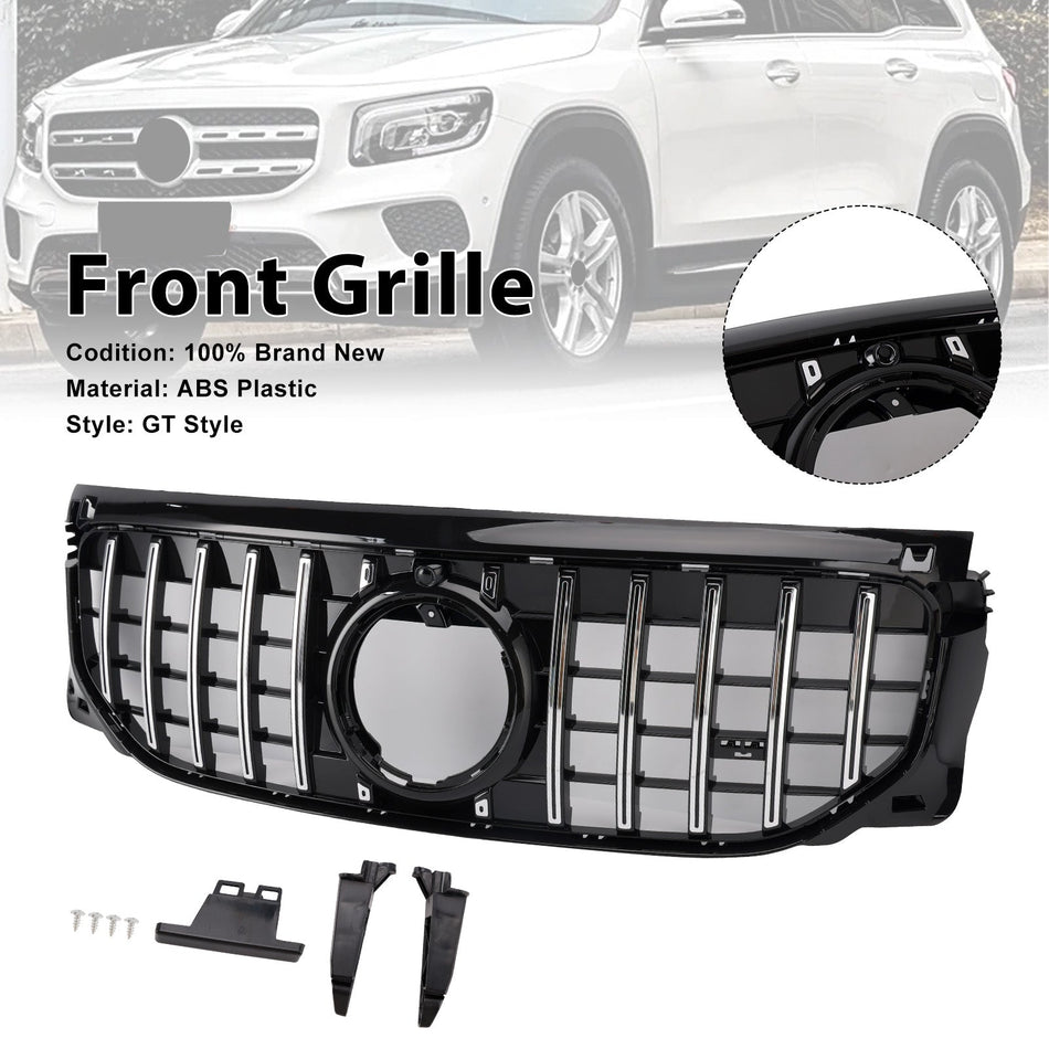 Frontstoßstangengrill in Chrom+Schwarz, passend für Mercedes-Benz GLB X247, GLB200 und GLB250 ab Baujahr 2024