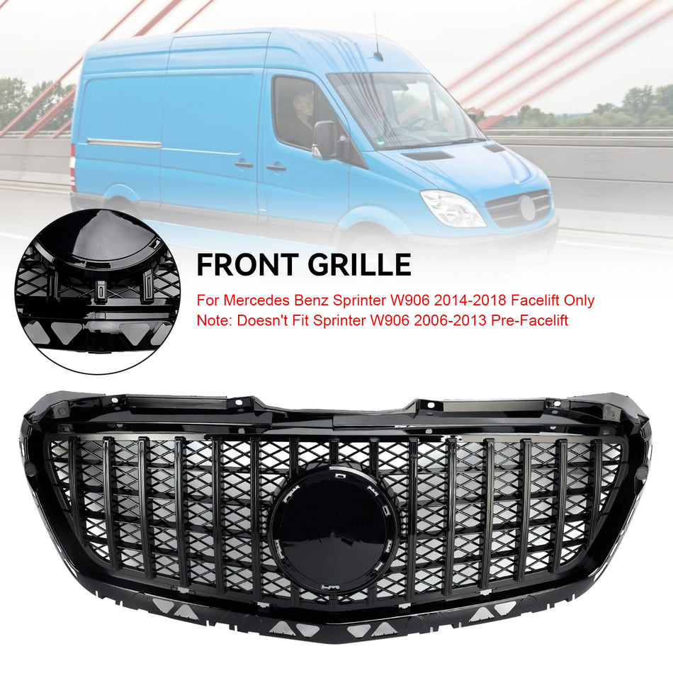 Black Front Bumper Grill Grille Für Mercedes Benz Sprinter W906 2014-2018