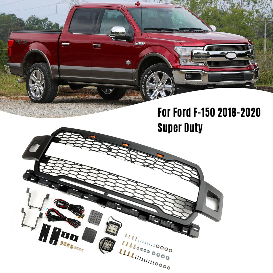 Front Bumper Grill Grille W/ LED Für Ford F150 2018-2020 Super Duty