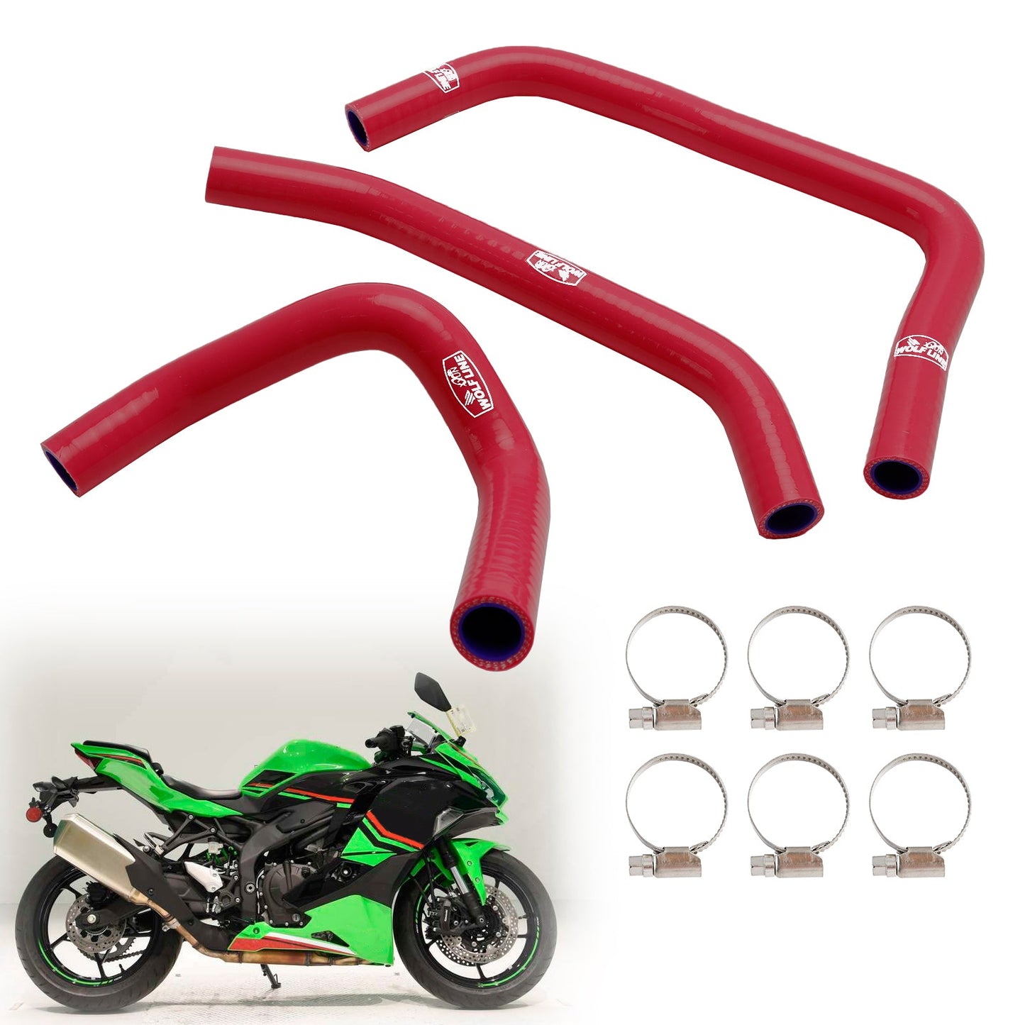 Silikon-Kühlmittelschlauch-Kit für Kawasaki ZX4R ZX-4RR 2023-2024