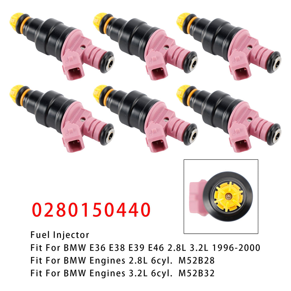 6 Stück Einspritzdüsen für BMW E36 328i M3 E39 Z3 1996-2000 2,8 l 3,2 l 0280150440