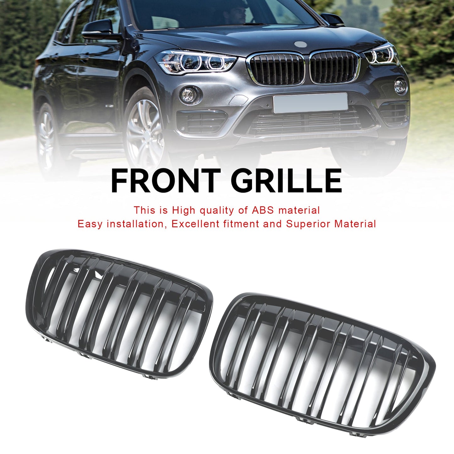 2016-2019 BMW X1 F48 F49 2ST glänzend schwarzer Frontnierengrill