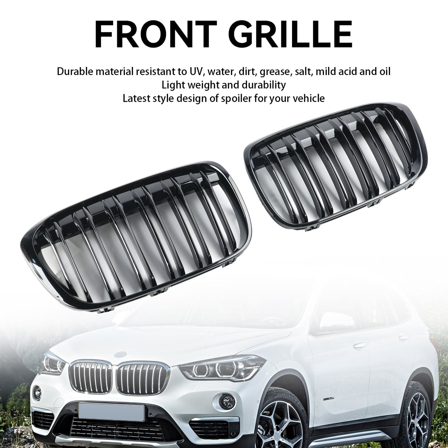 2016-2019 BMW X1 F48 F49 2ST glänzend schwarzer Frontnierengrill