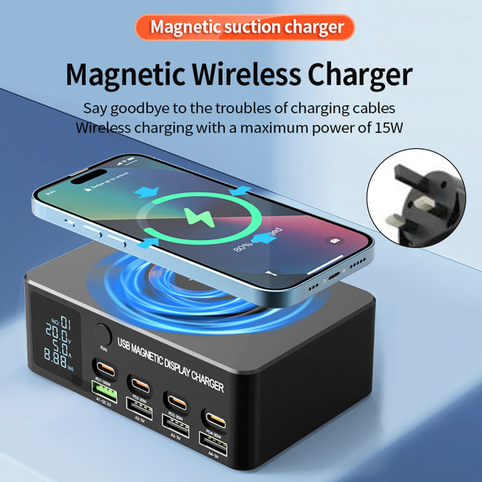 140W Schnellladegerät Intelligentes PD100W Notebook Multi-Port USB Ladegerät UK
