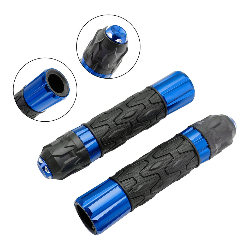 7/8 ""/22Mm Motorrad Lenker Handgriffe Cnc Universal Rot Für Motorräder Silber