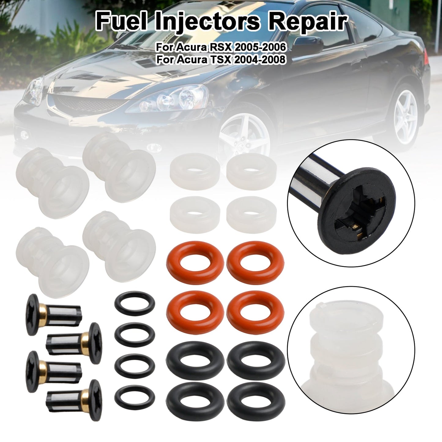 Reparatursatz für Einspritzdüsen-O-Ringe und Dichtungen 16450-PRB-A01 für Acura RSX TSX