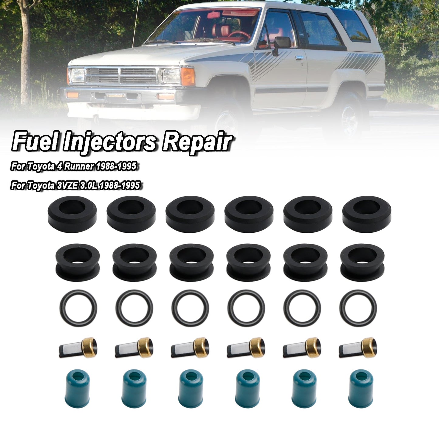 1988-1995 Toyota 3VZE 3,0 L Lkw Kraftstoff Injektor Reparatur Dichtung Rebuild Kit