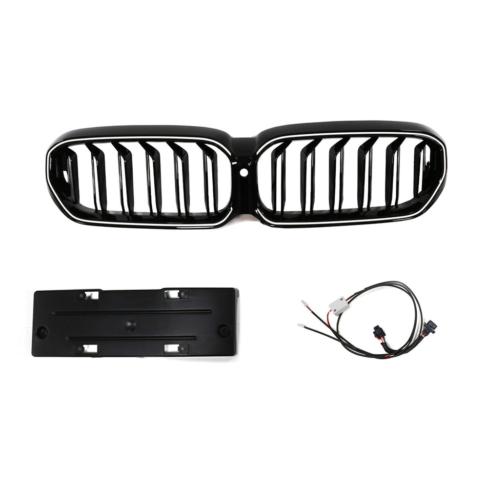 2021–2024 BMW 5er G30 G38 Frontgrill Doppellamelle, glänzend schwarz