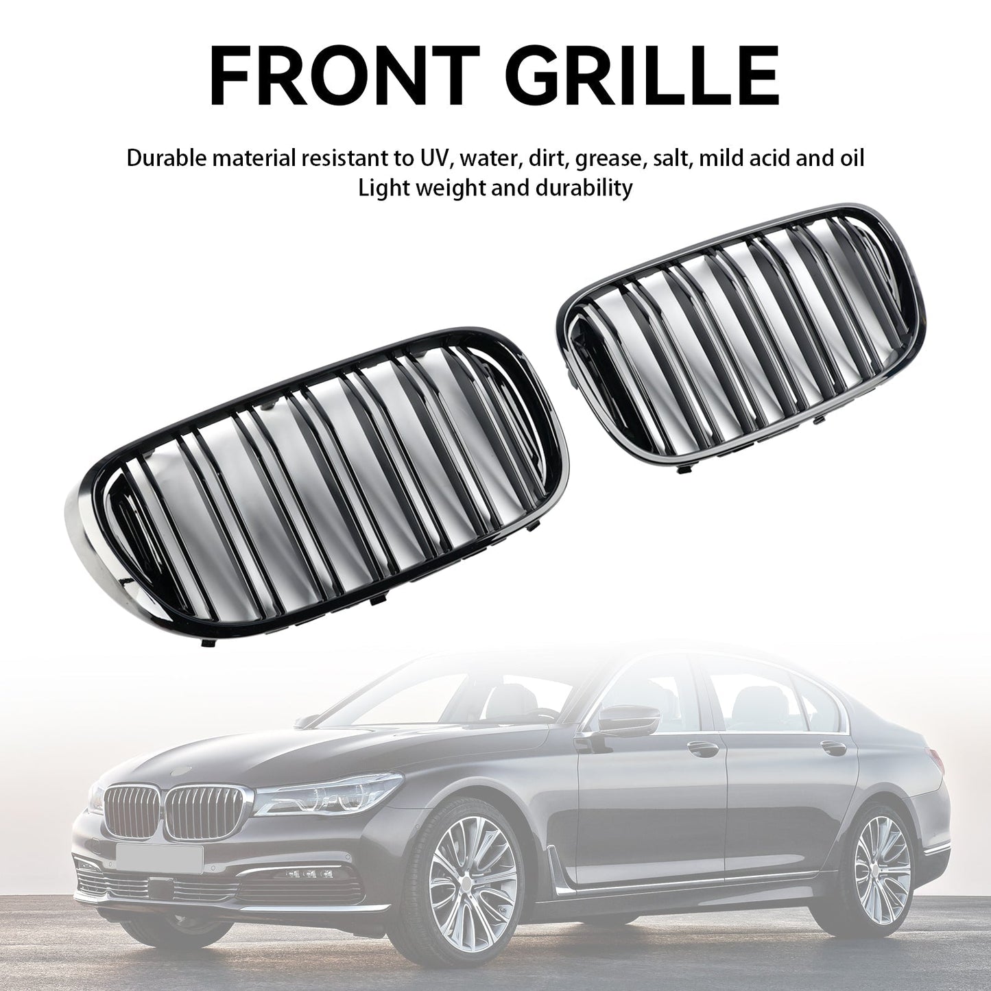 07.2015-01.2019 BMW 7er G11 Langer Radstand Vor-Facelift Schwarzer Nierengrill mit 2 Lamellen vorn