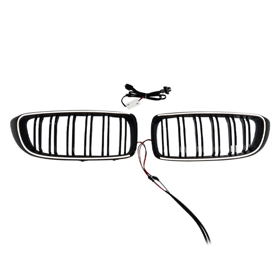 Schwarzer Nierengrill mit Doppellamellen für BMW F32, F33, F36 und F82 (2014–2020)