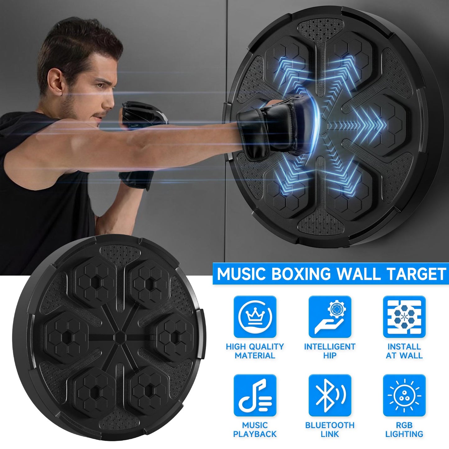 Box-Trainingsziel zur Wandmontage, Bluetooth-Musik, Indoor-React-Trainingsgerät