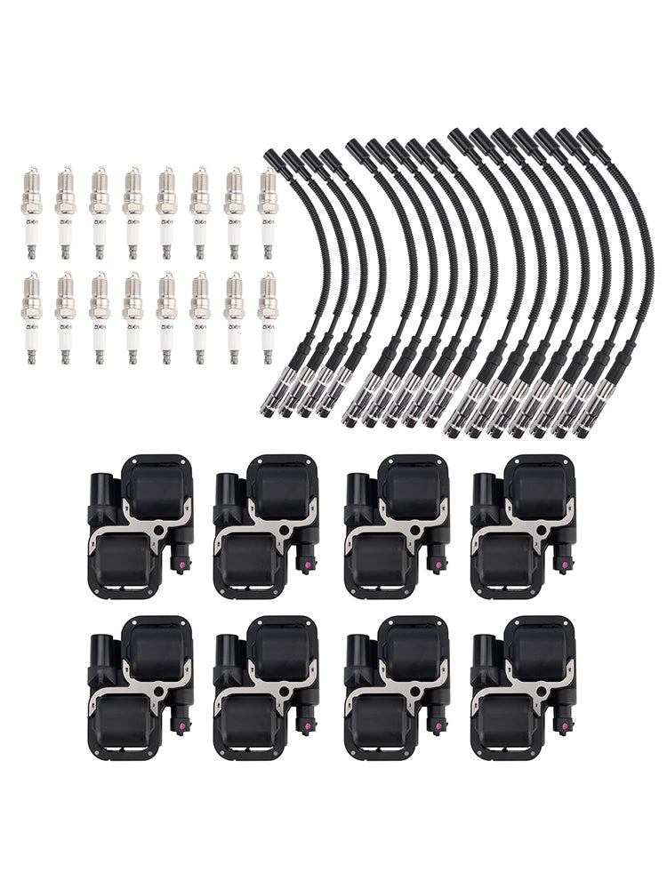 8x Ignition Coil+16xSpark plug +16x Wire Set UF359 Für Mercedes-Benz C CL CLK ML Class