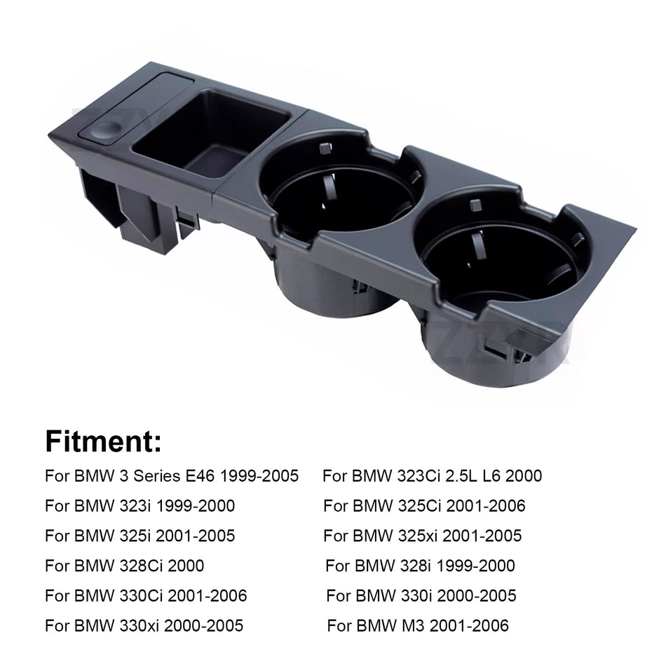 Schwarz Front Center Console Tasse Halter Münze Halter 51168217953 Für BMW E46