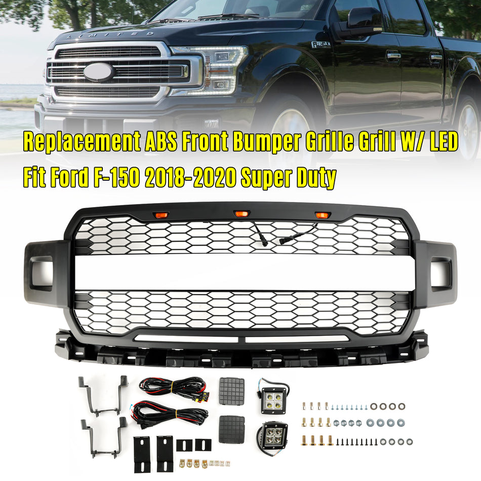 Front Bumper Grill Grille W/ LED Für Ford F150 2018-2020 Super Duty