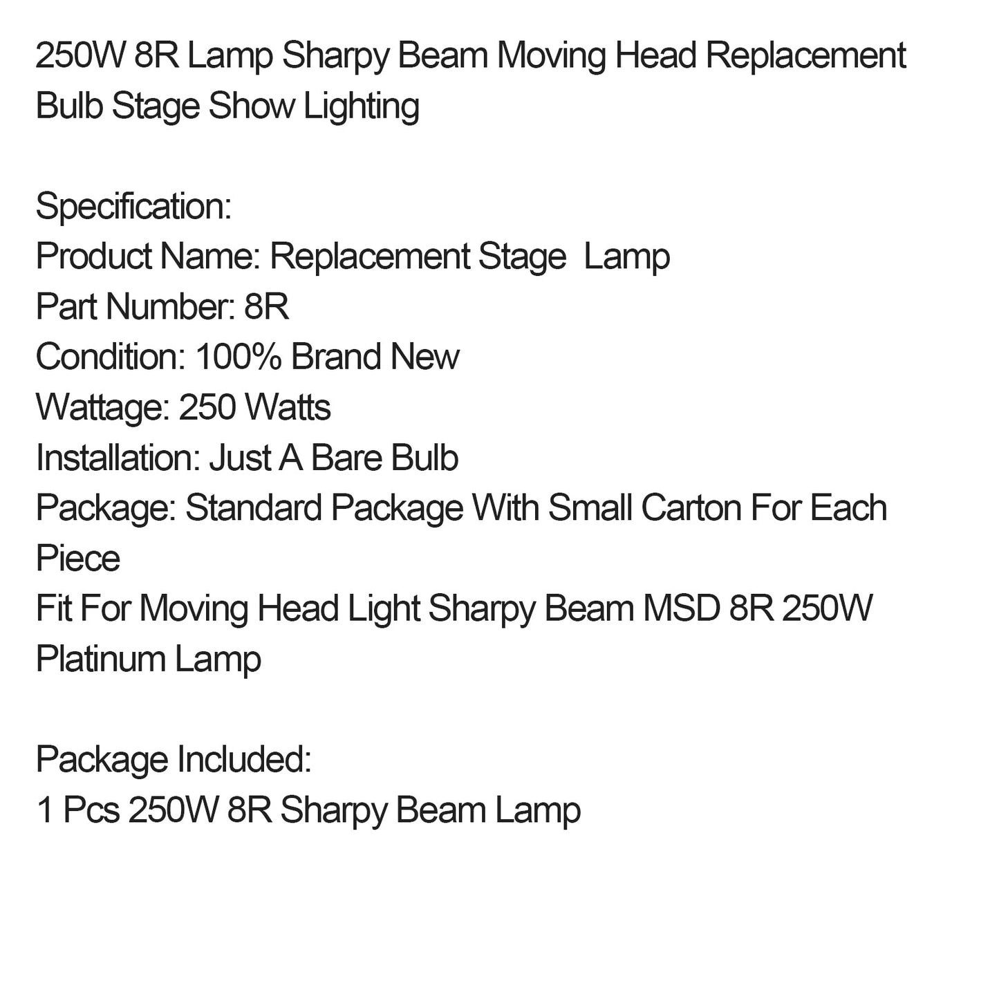 MSD 20R 440W Lampe Sharpy Beam Moving Head Ersatzbirne Bühnenshow-Beleuchtung