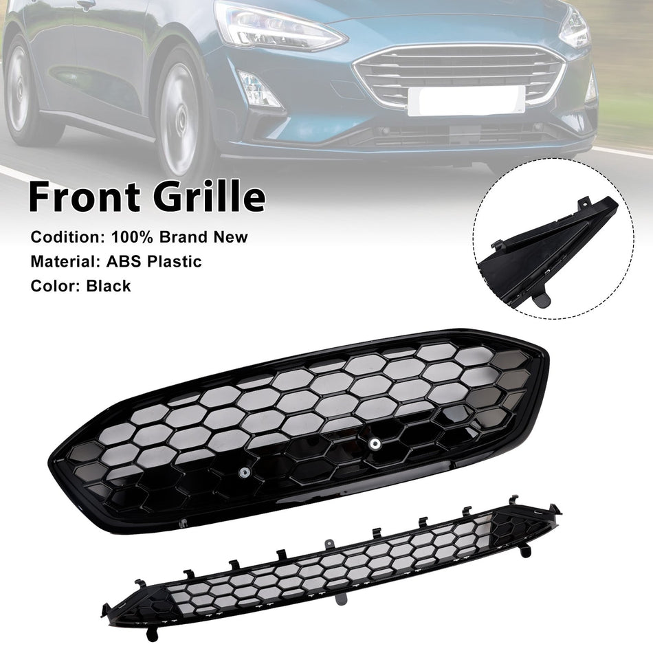 2018–2021 Ford Focus MK4 ST Style Schwarz Frontstoßstangengrill Untergrill