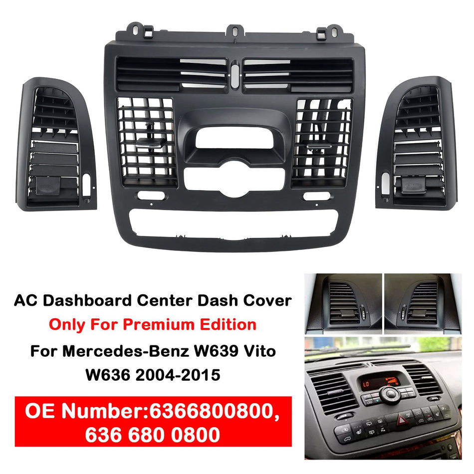 AC Dashboard Center Dash + 2 * Air Vent Für Mercedes-Benz W639 Vito Viano 2004-2015