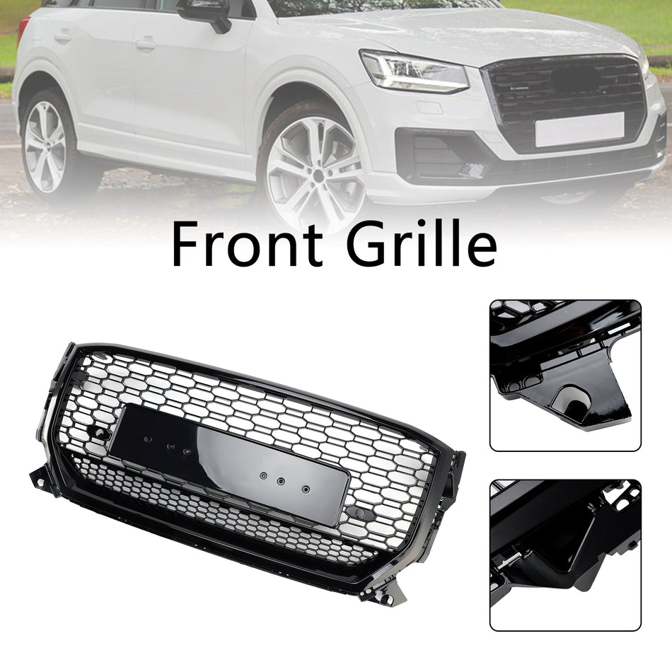 Gloss Black Front Honeycomb Grille Grill Für Audi Q2 2016-2020 Pre-Facelift